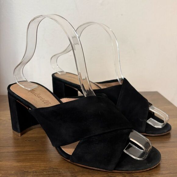 Madewell The Greer Mule Sandal in Black Suede Size 7 - Picture 3 of 7
